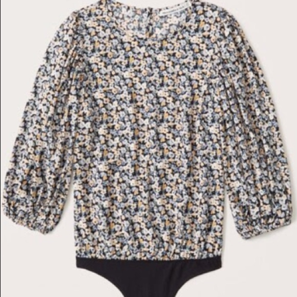 Floral puff sleeve bodysuit